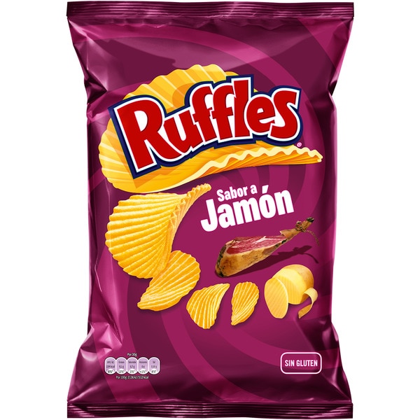 Gewellte Chips Schinkengeschmack Glutenfrei Tasche 150 g