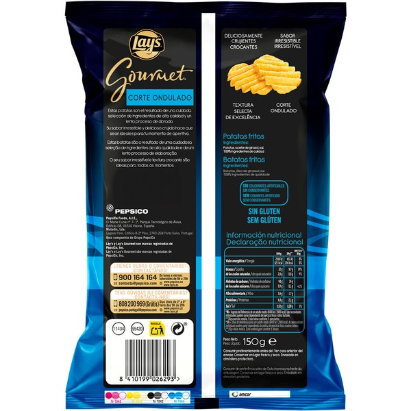 plain flavour crinkle cut crisps, gluten-free bag 150 drained weight g