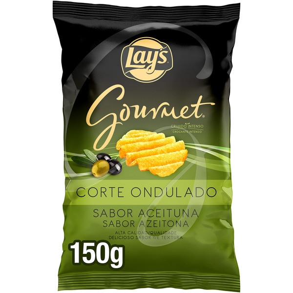 gewellte Chips Oliven-Geschmack Tasche 150 g netto Abtropfgewicht