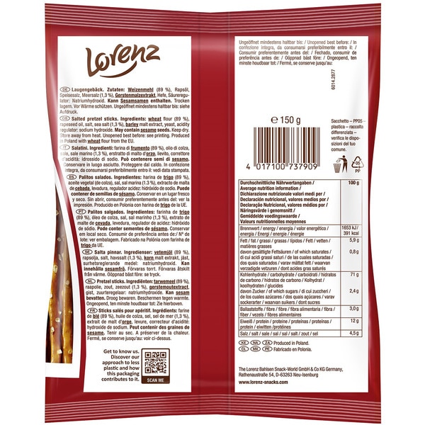 Klassische Salzstangen Tasche 150 g