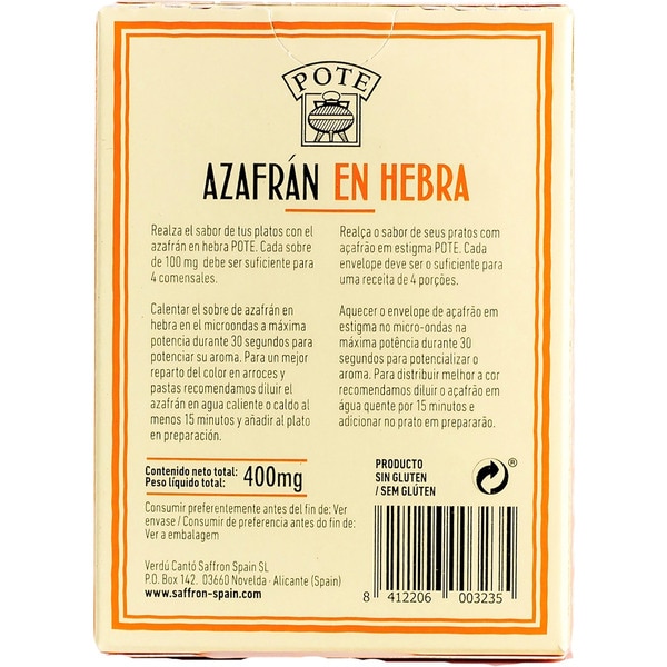 Auserlesene Safranfäden 100% natürlich Box 4 Einheiten