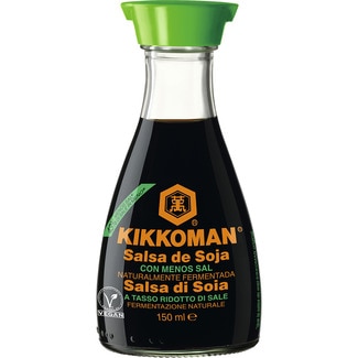 salsa de soja con menos sal botella 150 ml - Kikkoman