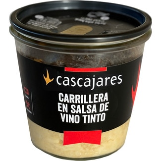 carrillera de cerdo en salsa de vino tinto y puré de patata tarro 320 g - Cascajares