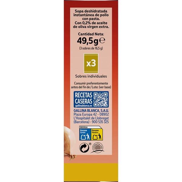 Sopinstant chicken soup 3-pack sachets 39 g