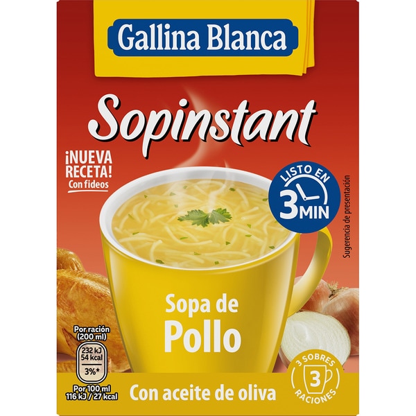Sopinstant chicken soup 3-pack sachets 39 g