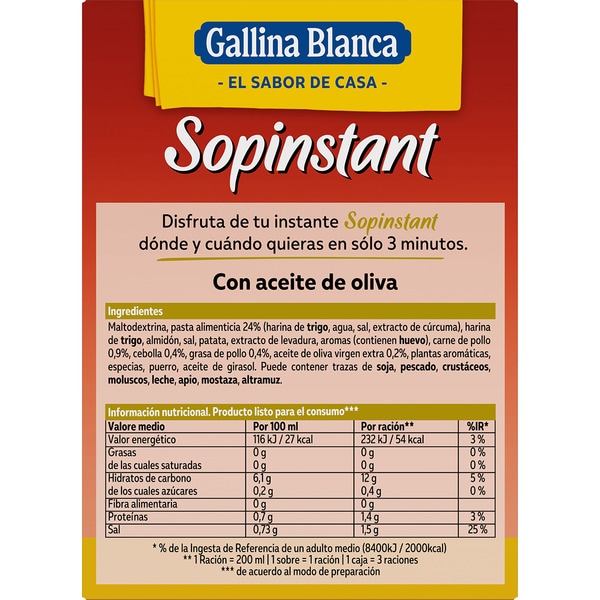 Sopinstant chicken soup 3-pack sachets 39 g