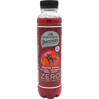 agua mineral natural con zumo de Frutos Rojos Zero azúcares añadidos botella 40 cl (uva, frambuesa, fresa, bayas de sauco) - San Benedetto