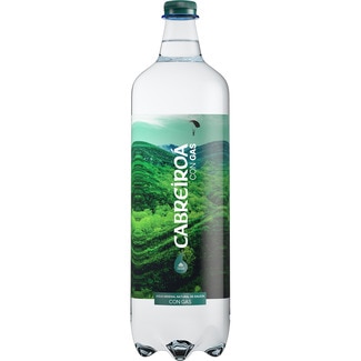 agua mineral natural de Galicia con gas botella 1 l - Cabreiroa