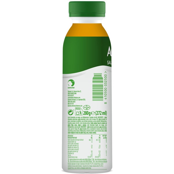 Mango flavoured kefir drink bottle 280 g