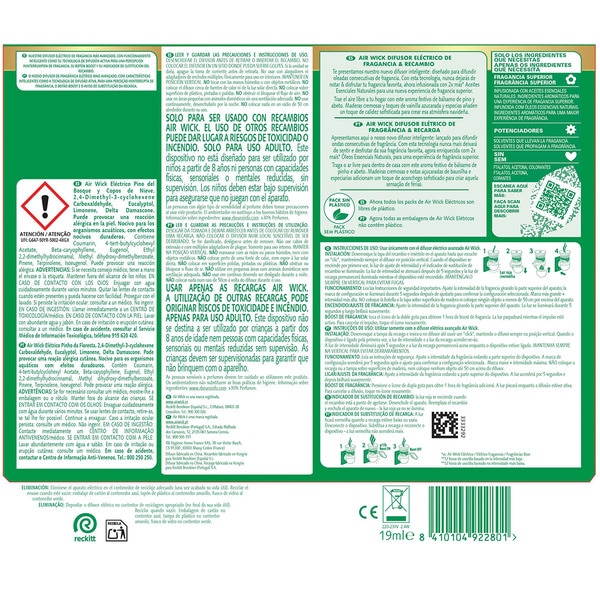 Elektrischer Lufterfrischer intelligenter Diffusor Waldkiefer und Schneeflocken Apparat + Nachfüllpackung mit ätherischen Ölen