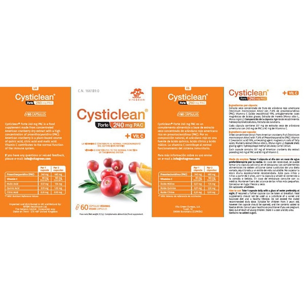 complemento alimenticio a base de concentrado de arándano rojo americano box 60 capsules