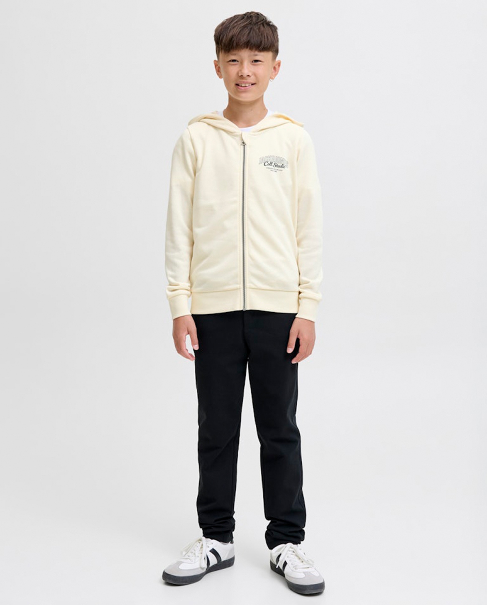 Sweatshirt com Capuz e Fecho de Correr Branco-6
