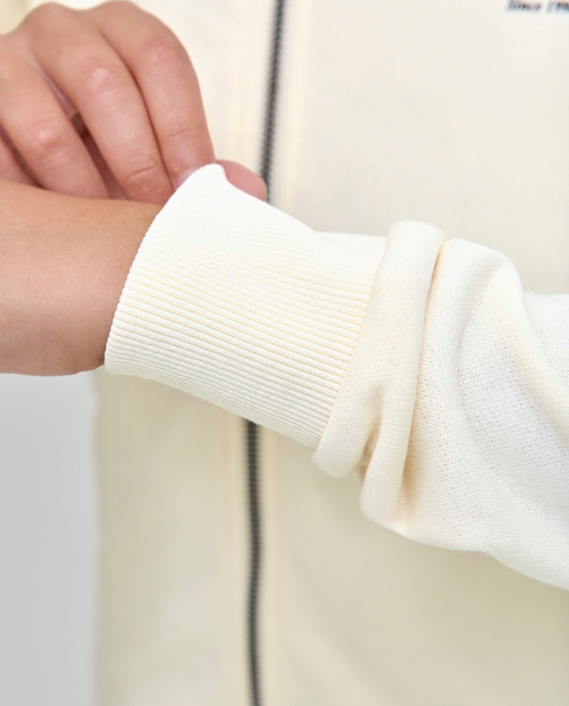 Sweatshirt com Capuz e Fecho de Correr Branco-5