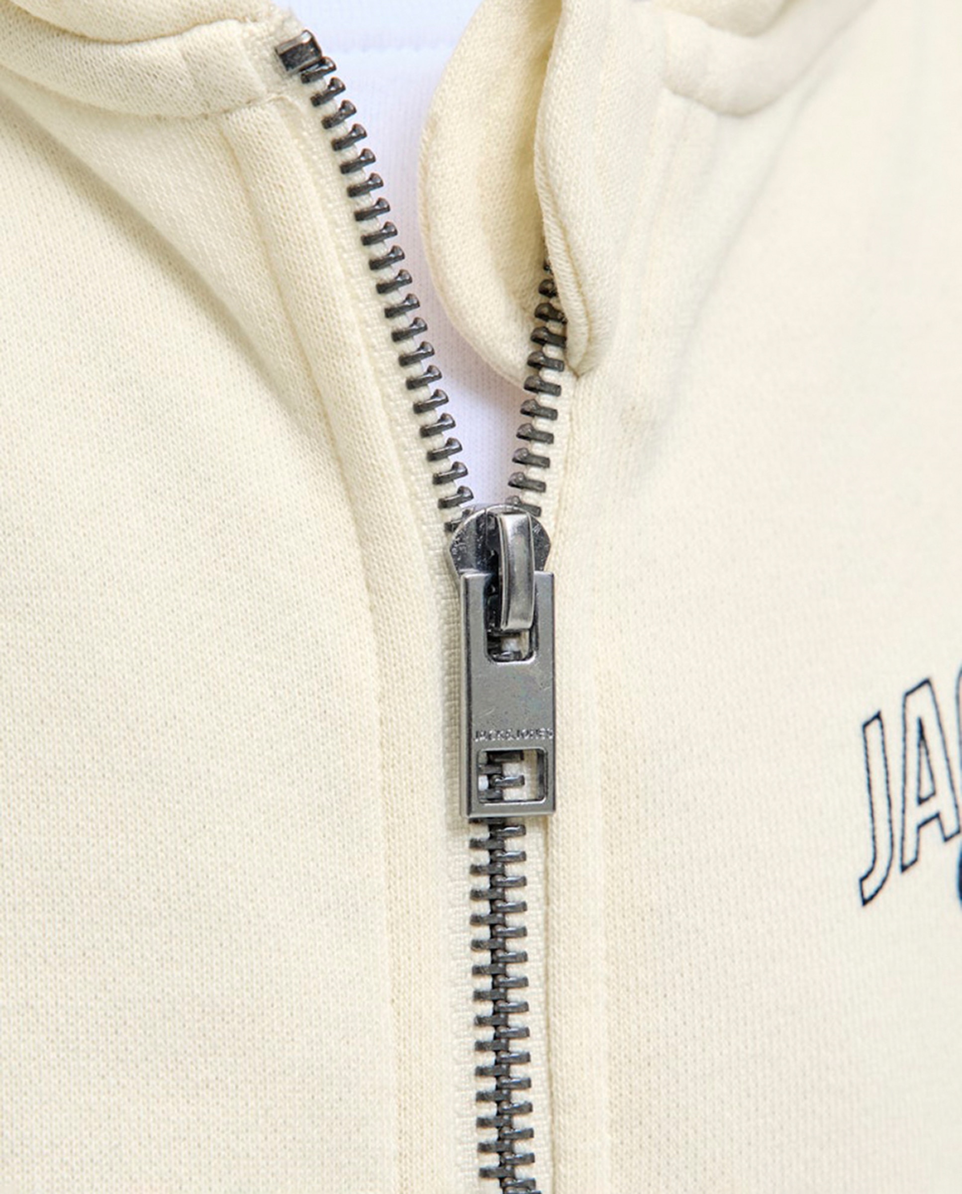 Sweatshirt com Capuz e Fecho de Correr Branco-4