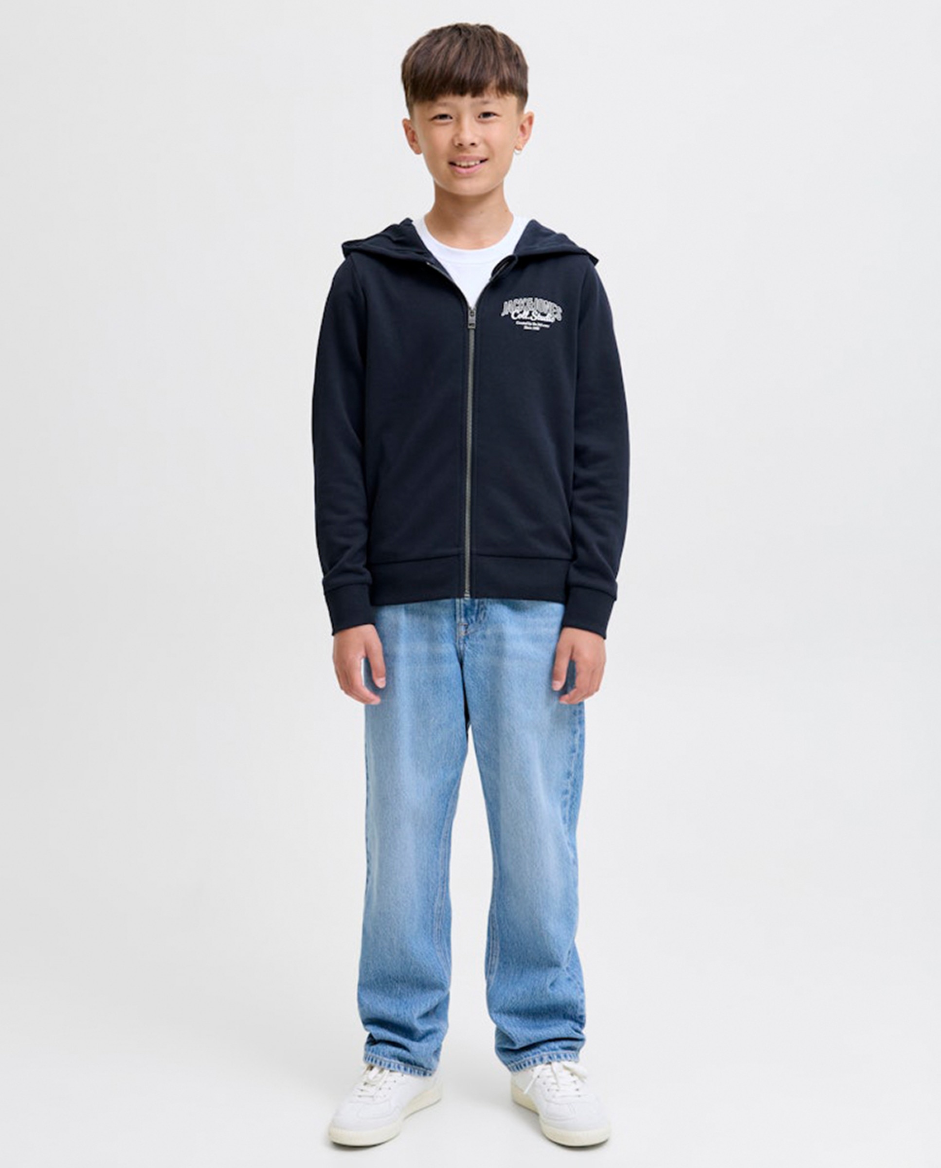 Sweatshirt com Capuz e Fecho de Correr Azul-marinho-6