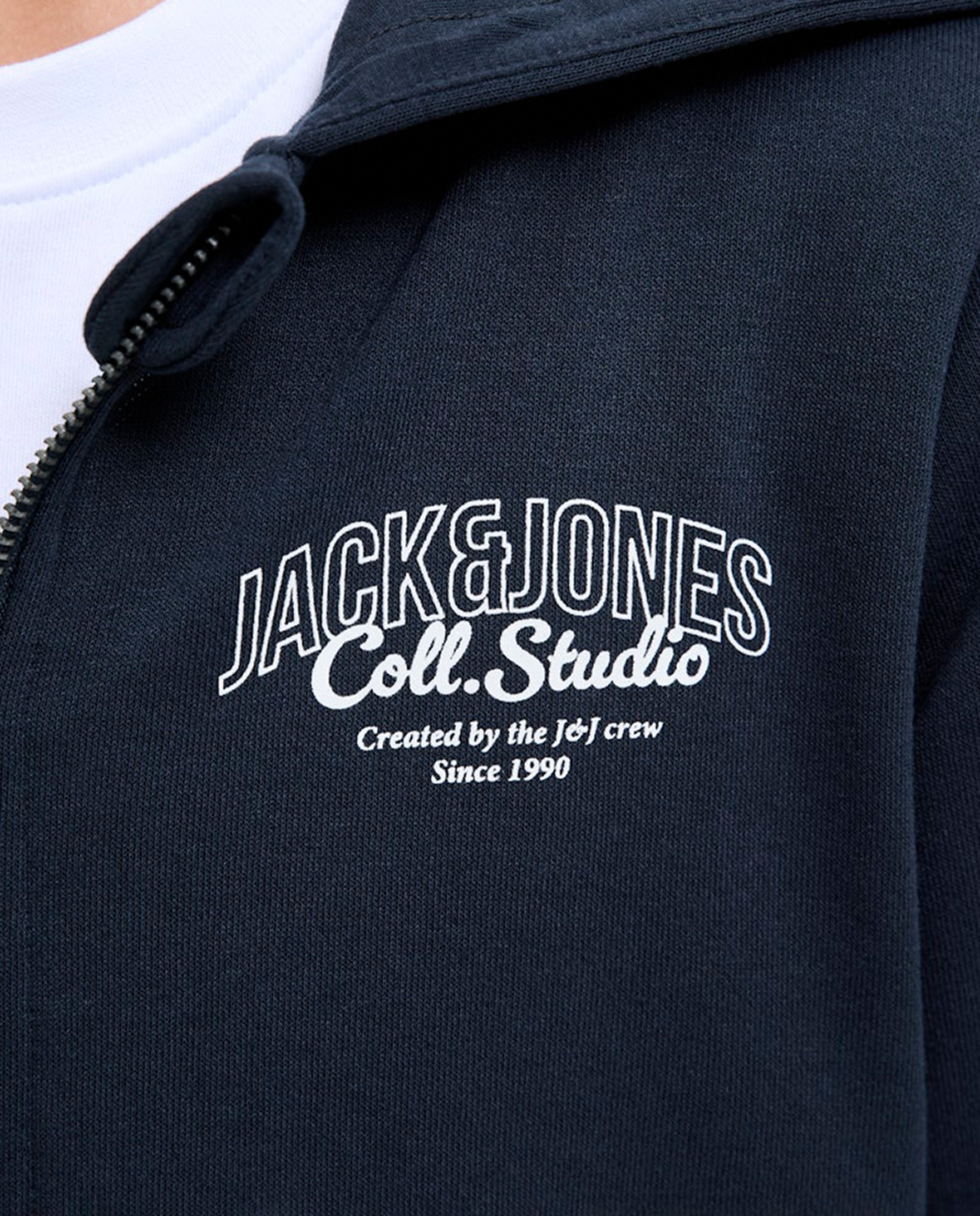 Sweatshirt com Capuz e Fecho de Correr Azul-marinho-5