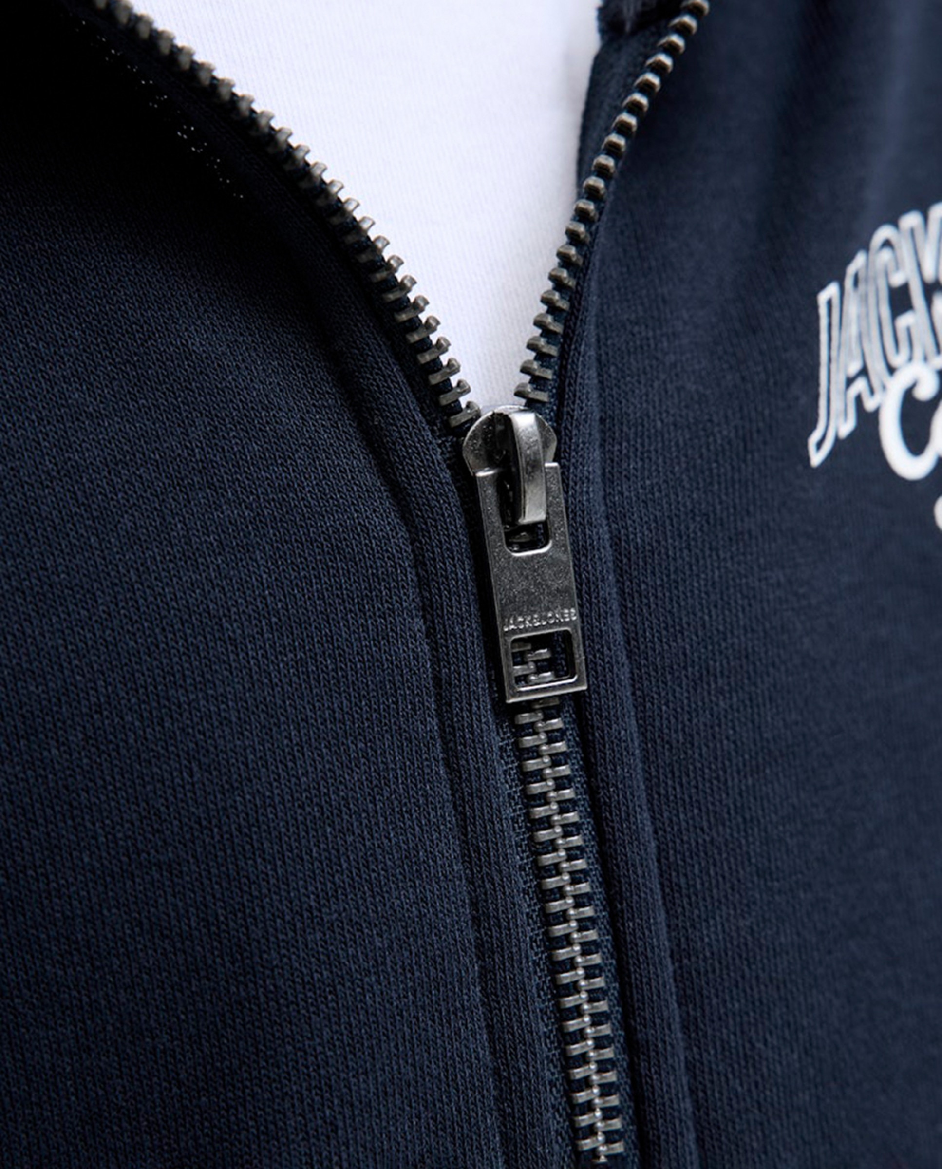 Sweatshirt com Capuz e Fecho de Correr Azul-marinho-4