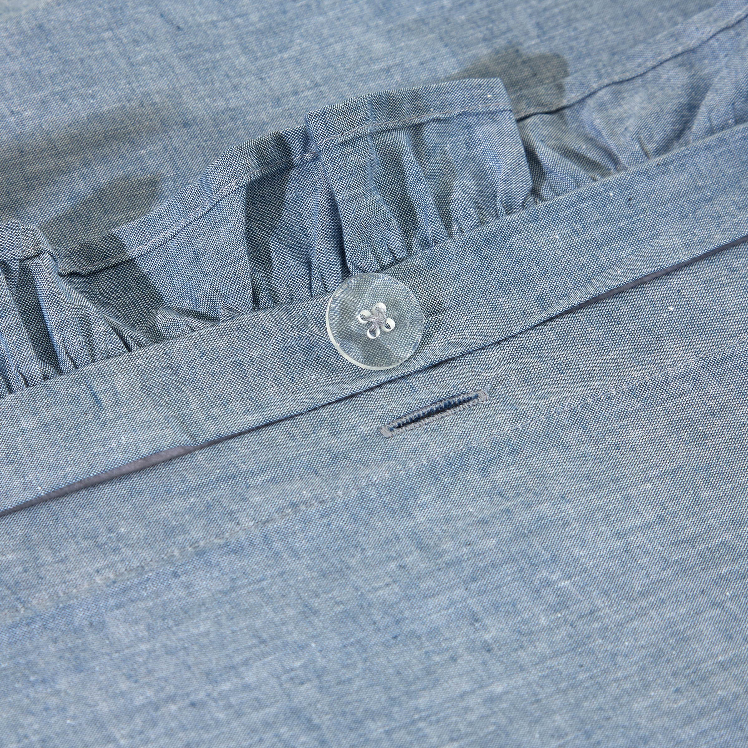 Conjunto de Capa de Edredão de Algodão Mélange Azul-5