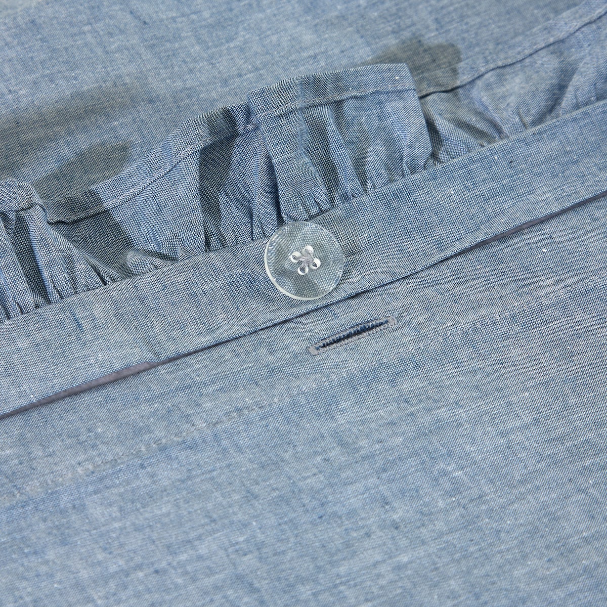 Conjunto de Capa de Edredão de Algodão Mélange Azul-5