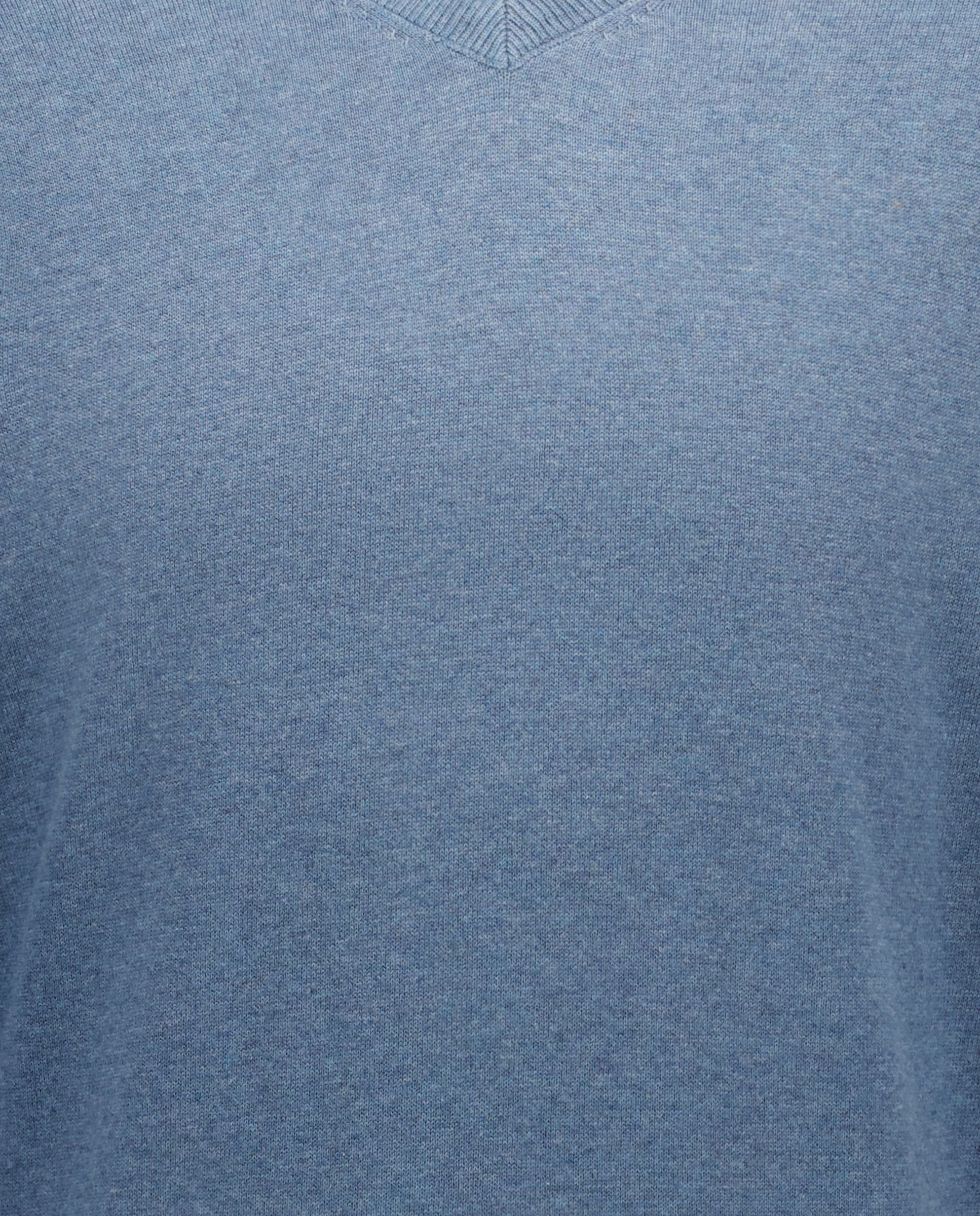 Jersey de hombre cuello pico liso algodón 100% 400 Azul-5