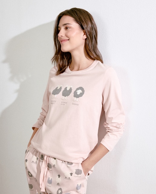Imagen 0 de Camiseta de pijama de mujer manga larga