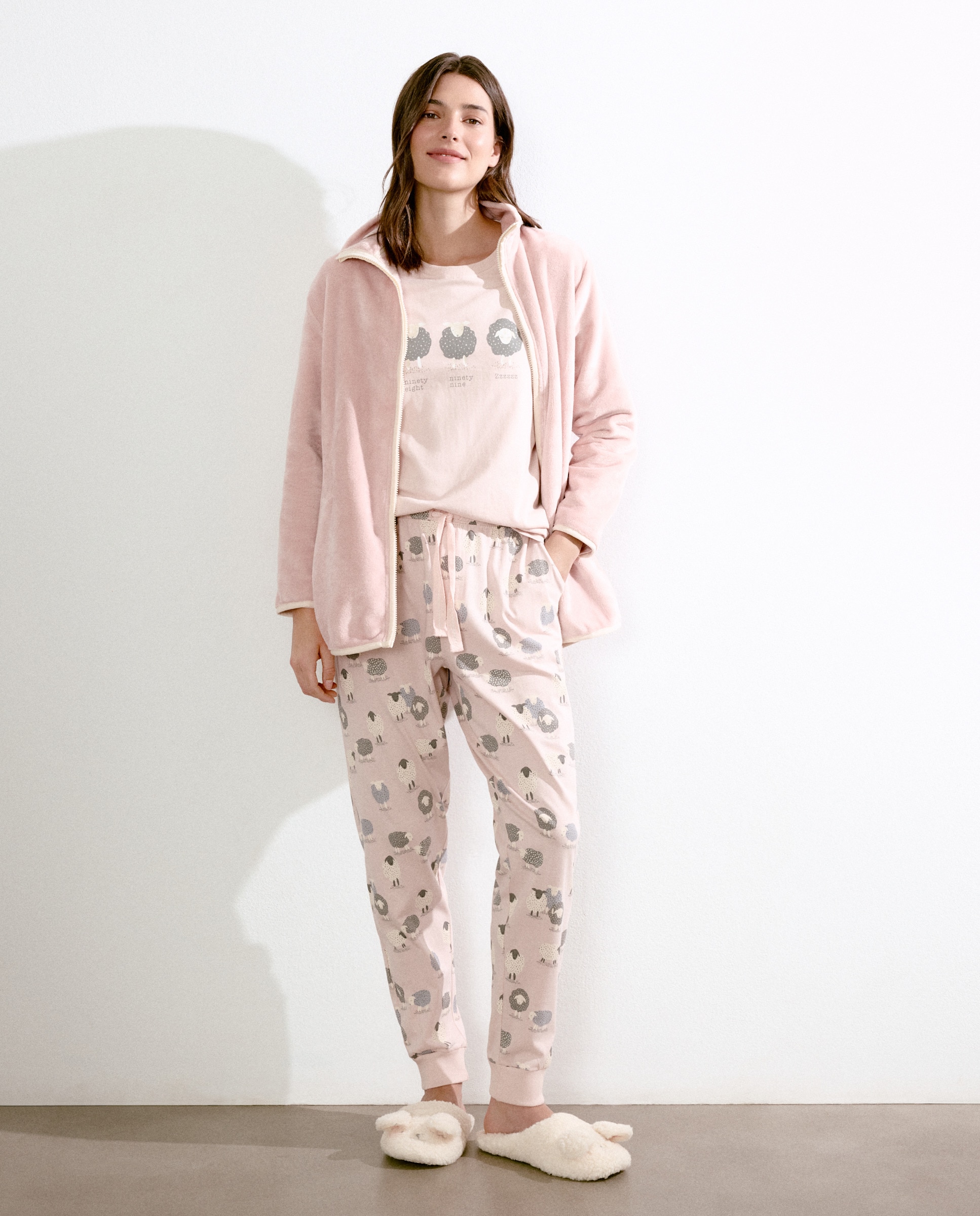 Camisola de pijama com manga comprida 220 Rosa Pálido-2