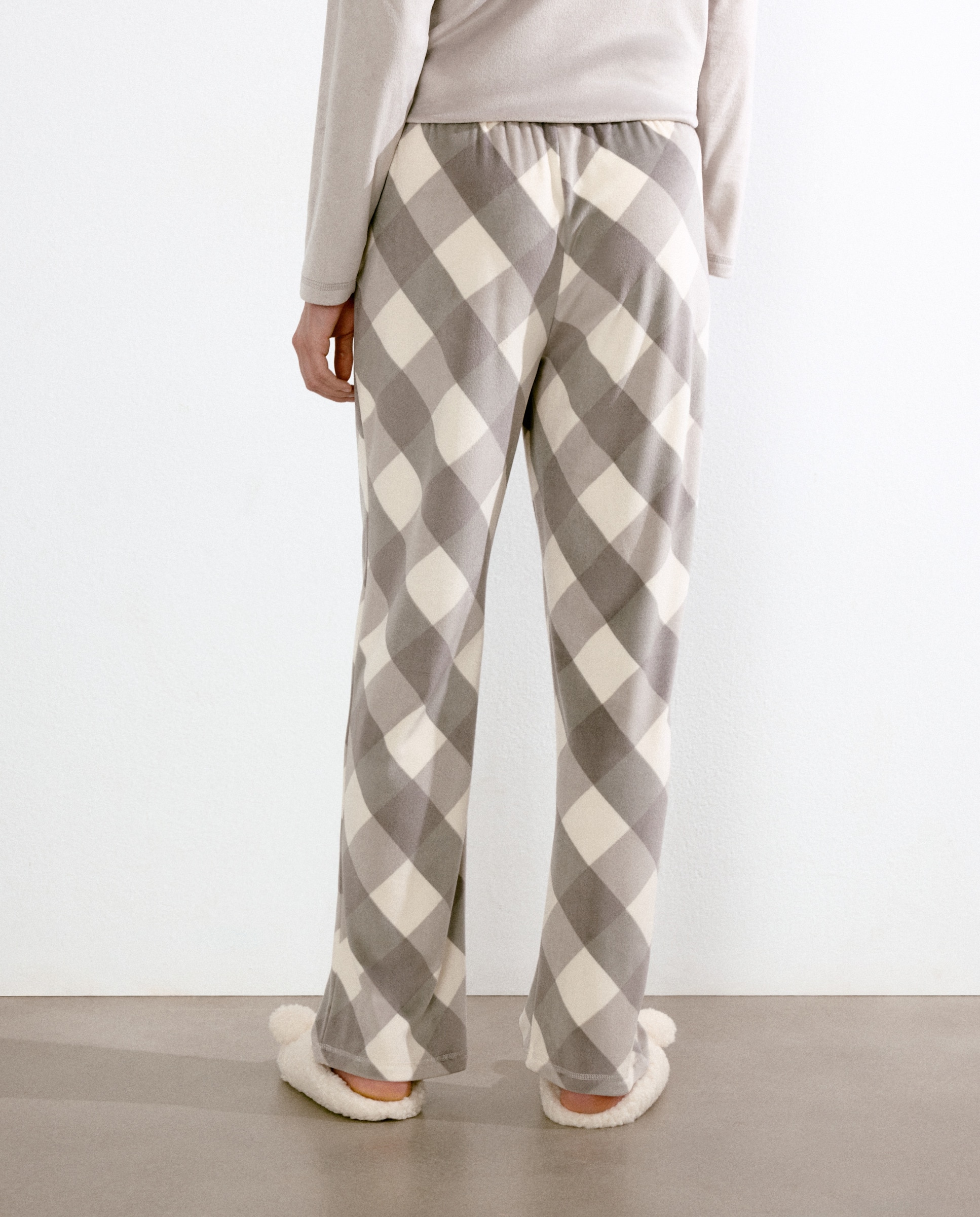 Calças de Pijama com Estampado Preto-3