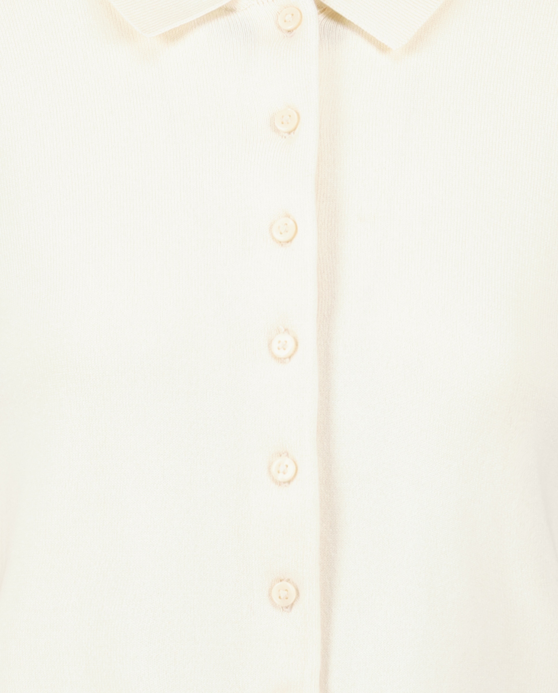 Cárdigan de mujer básico cuello polo 120 Crudo-5