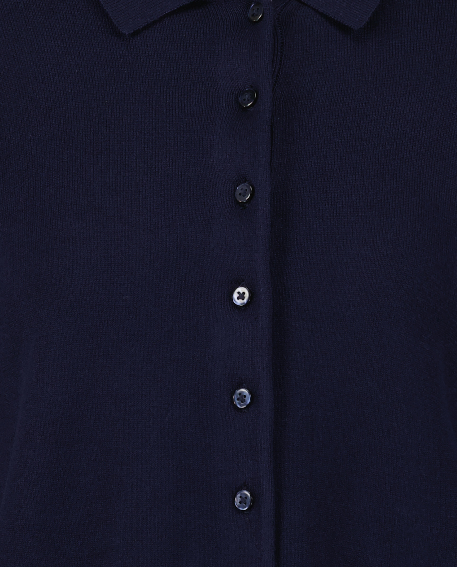 Cárdigan de mujer básico cuello polo 430 Azul oscuro-5