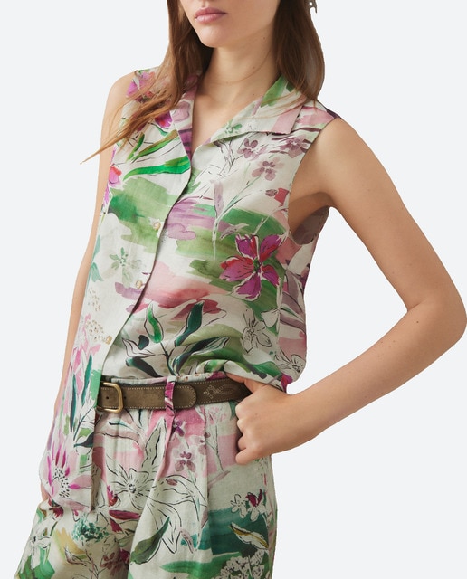 Imagen 0 de Kaftán de manga corta de lino