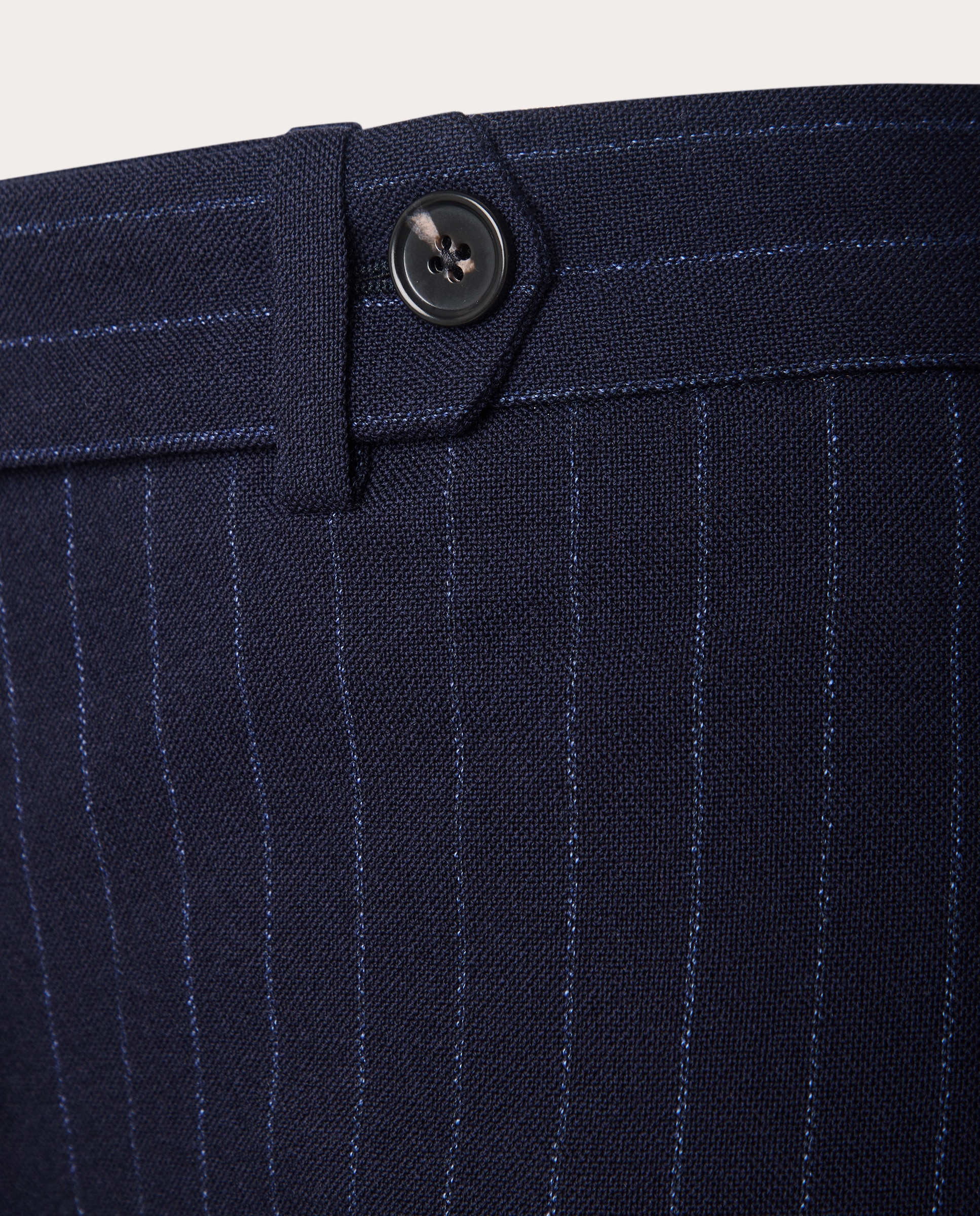 Calças Regular de Lã Azul-escuro-3