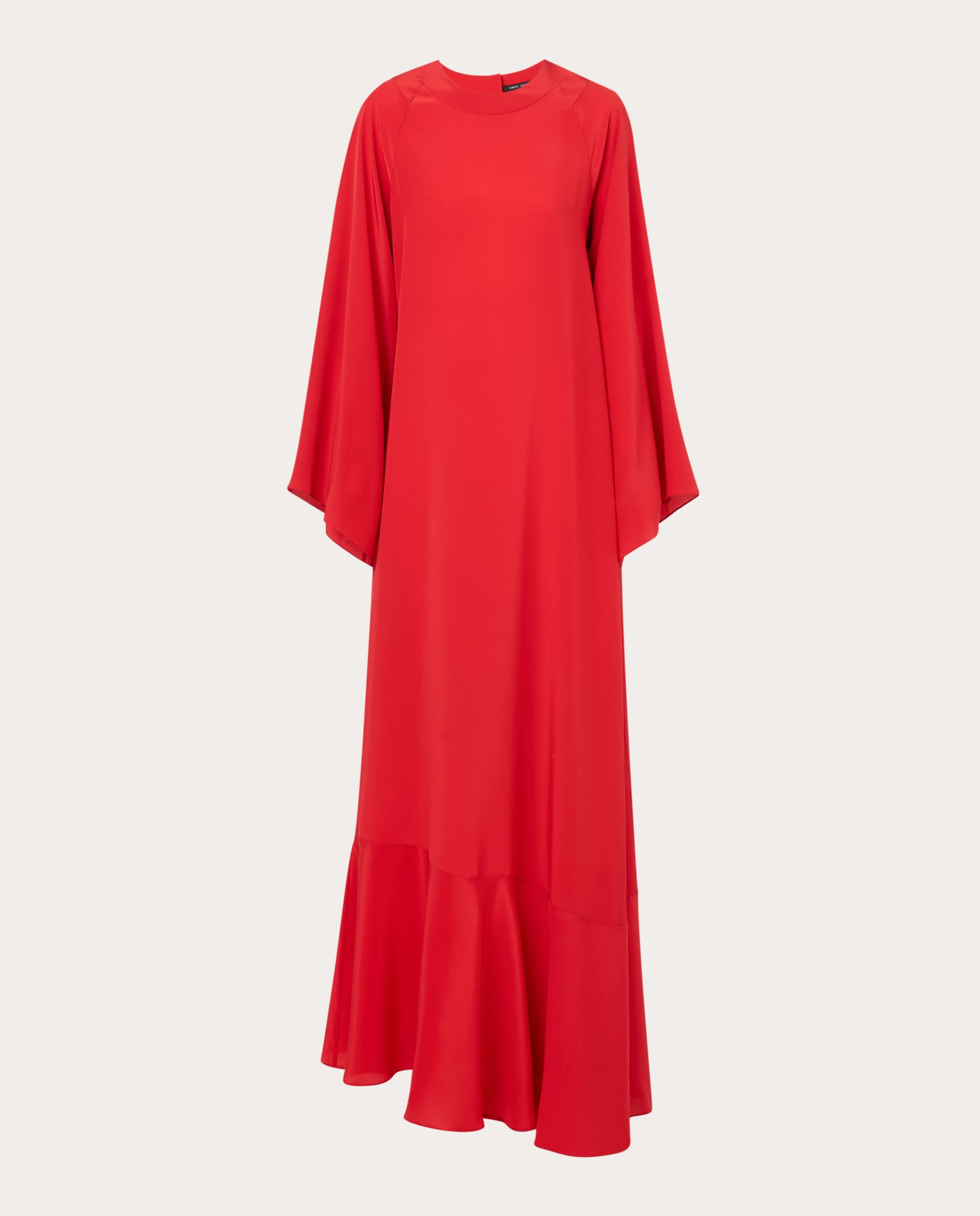 Vestido largo de seda Rojo-1