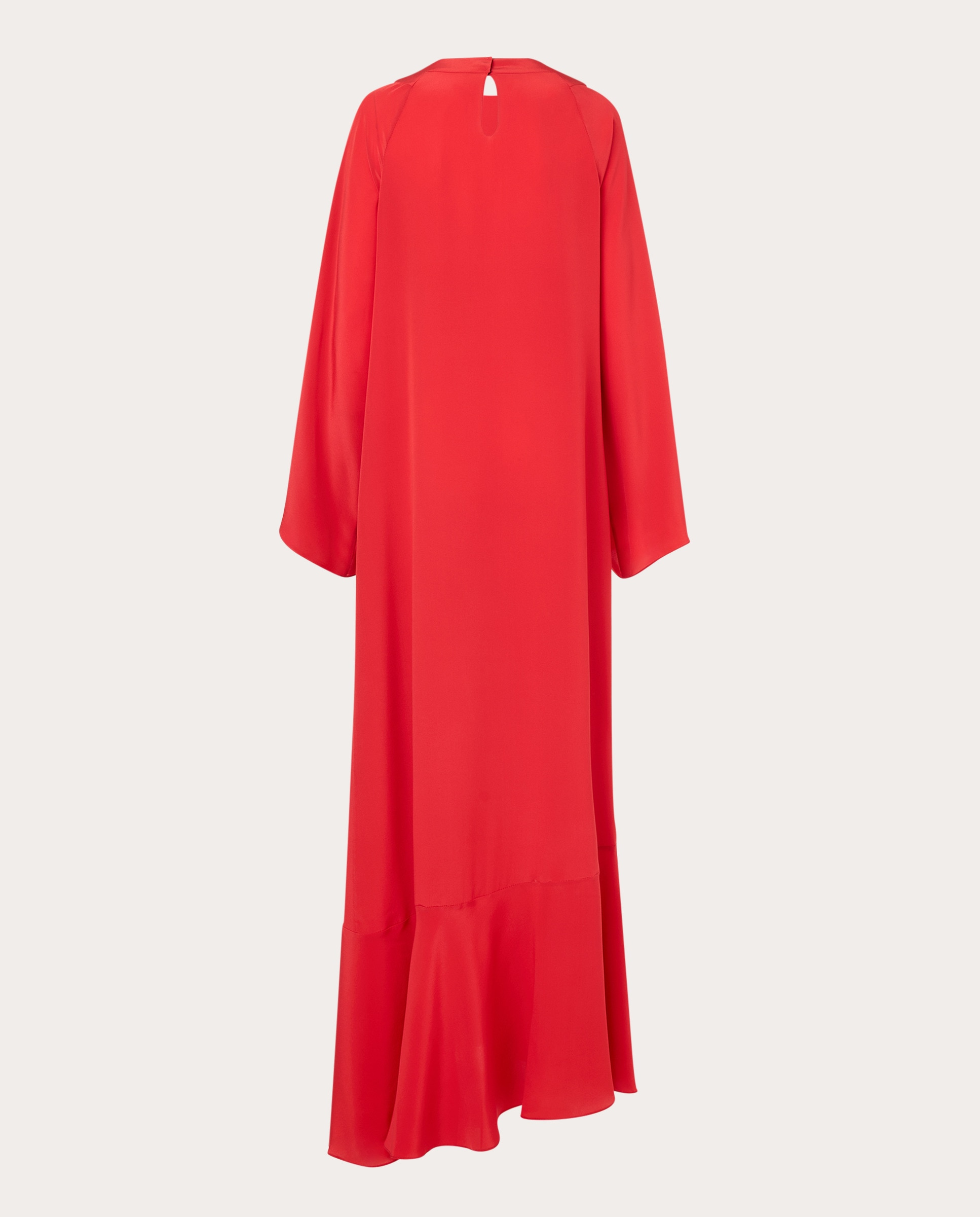 Vestido largo de seda Rojo-2
