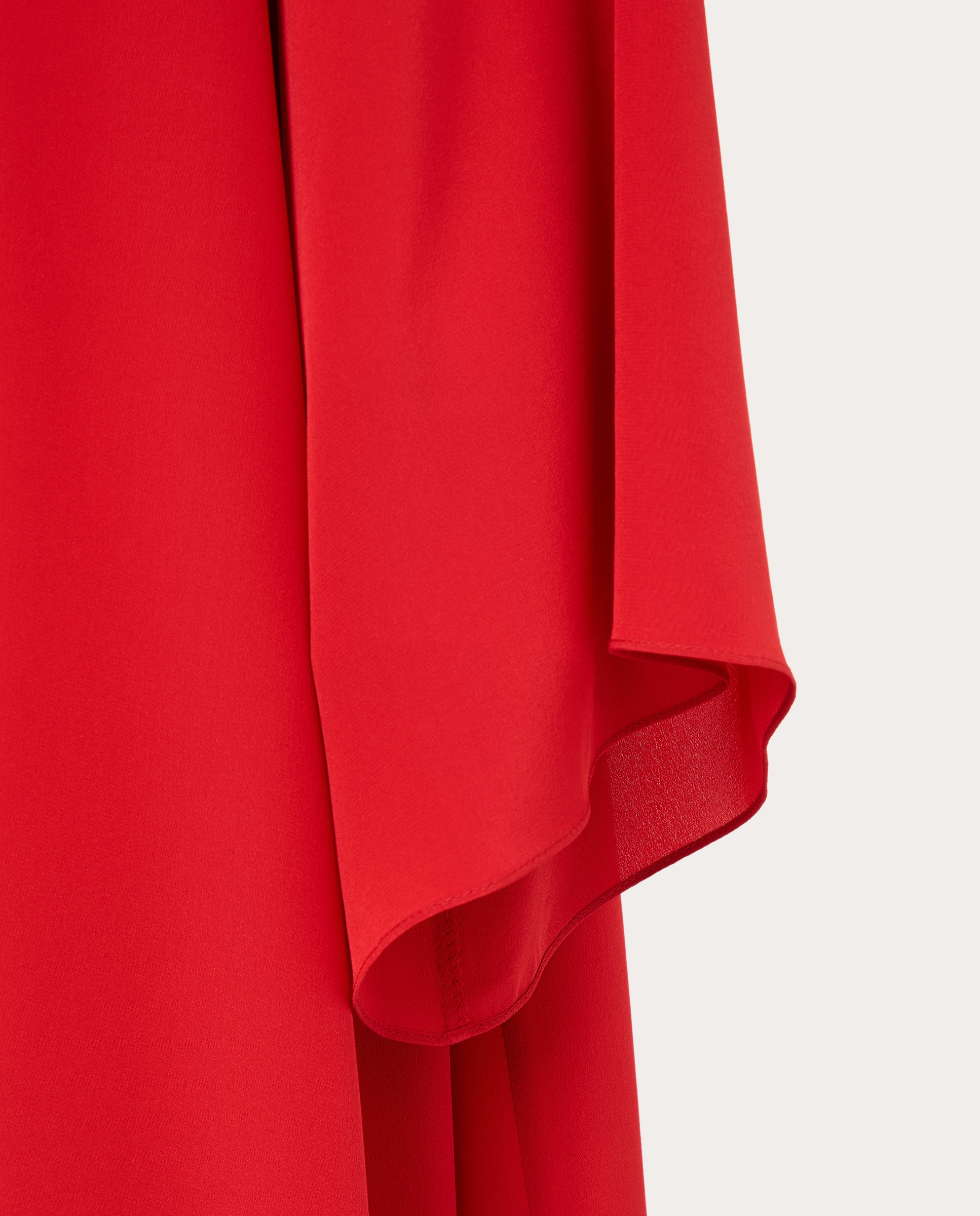 Vestido largo de seda Rojo-4
