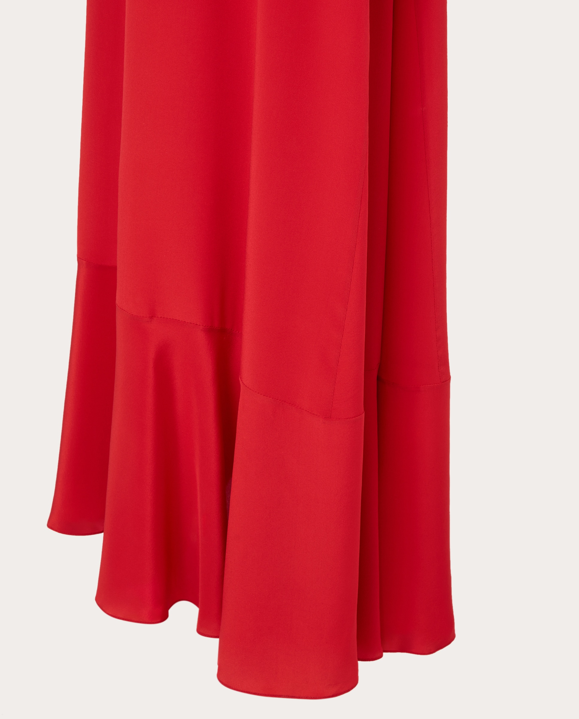 Vestido largo de seda Rojo-3