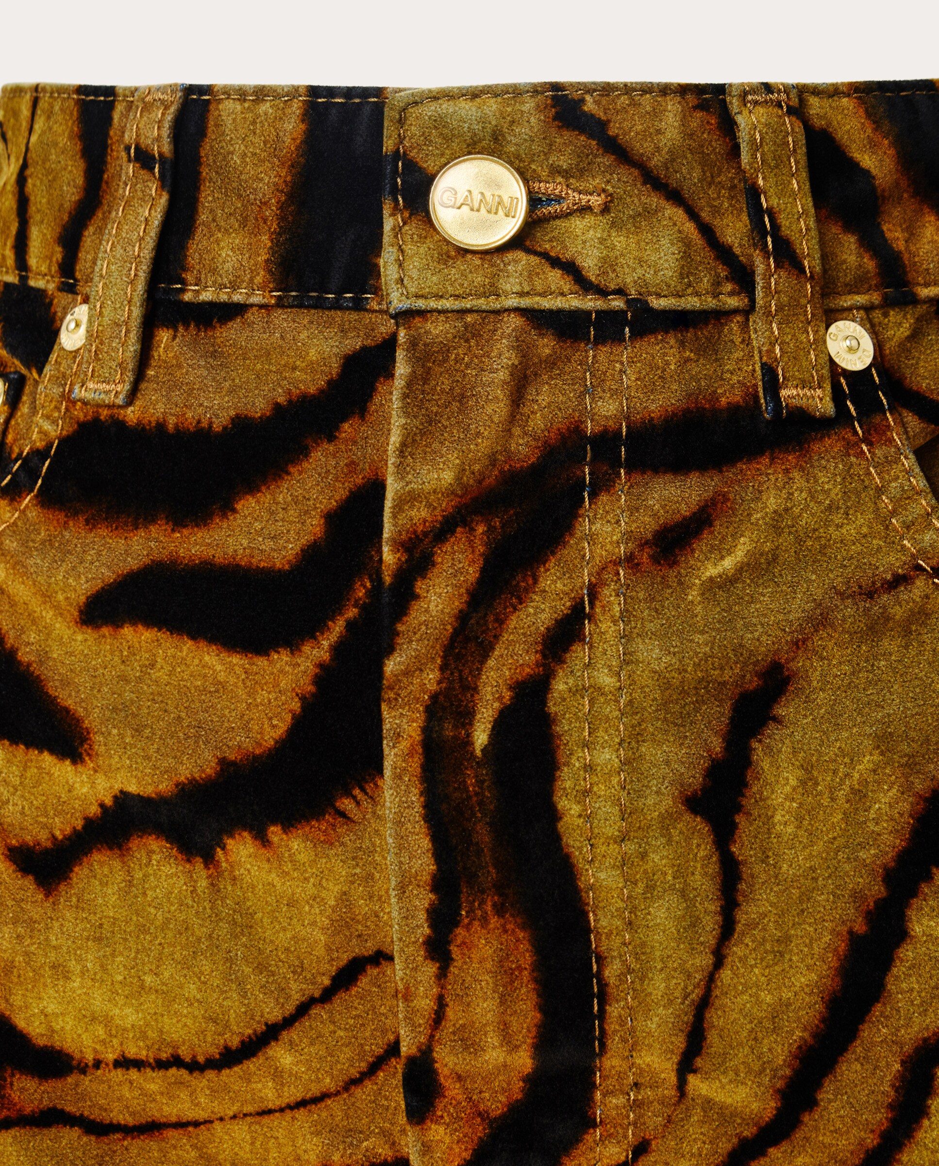 Calças regular de algodão estampadas Multicolor-3