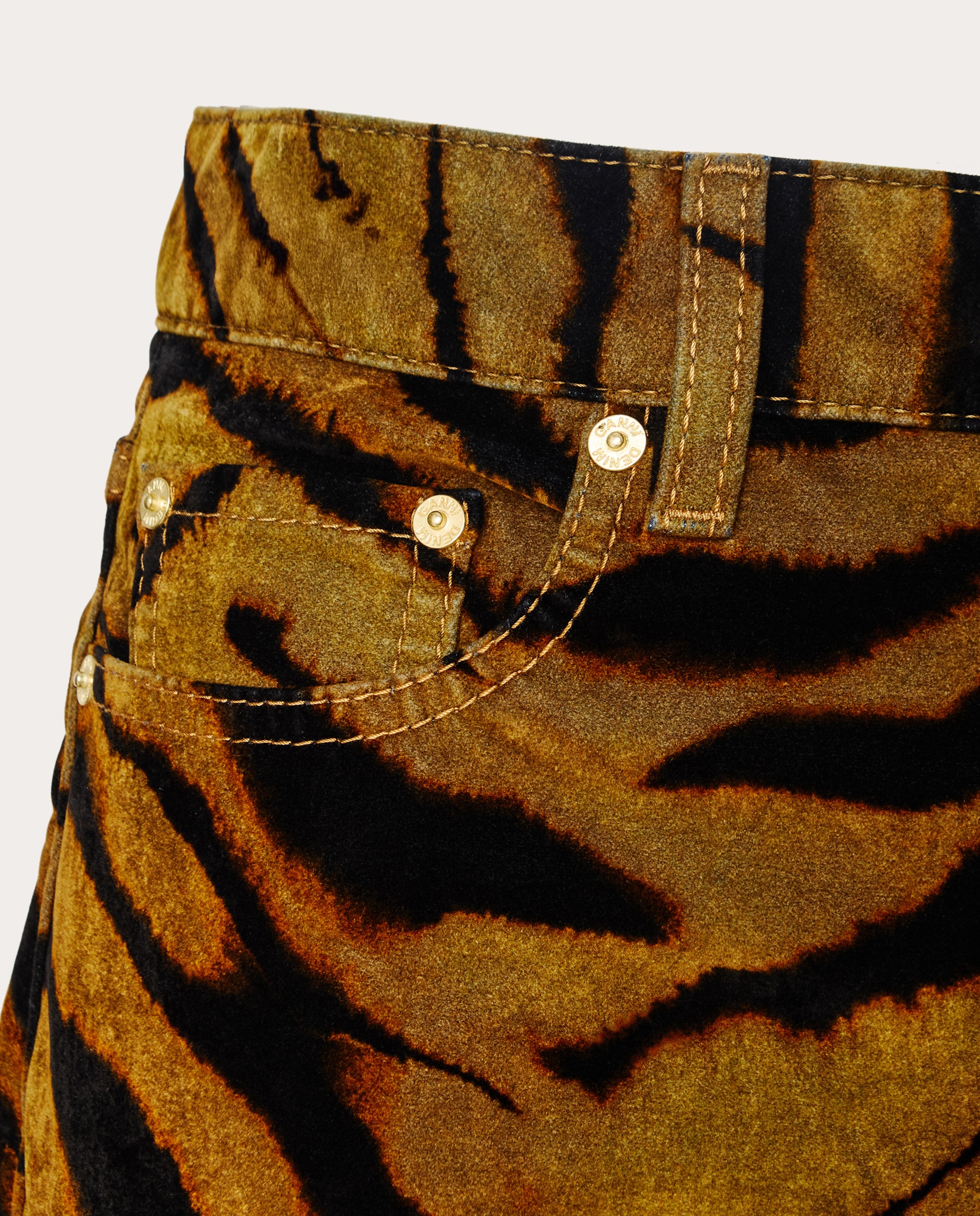 Calças regular de algodão estampadas Multicolor-4