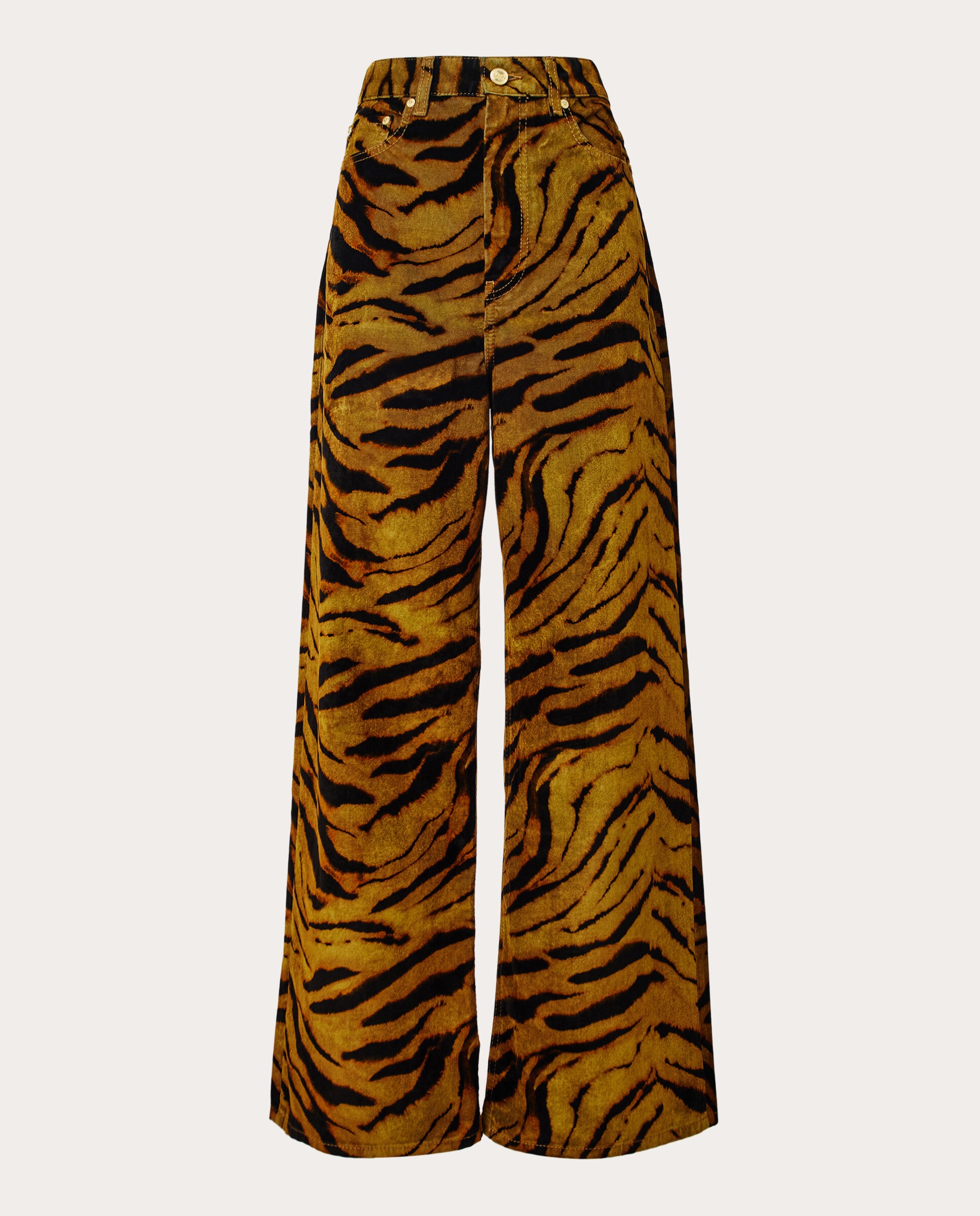 Calças regular de algodão estampadas Multicolor-1