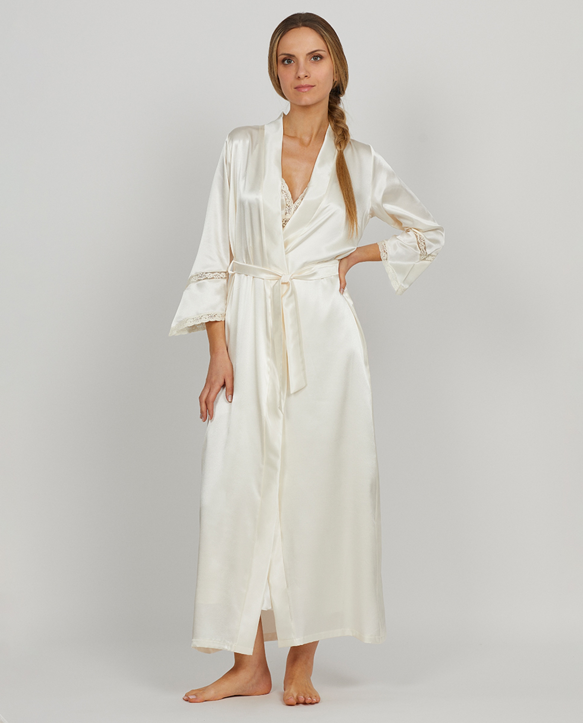 Robe Liso com Manga Comprida Natural-1