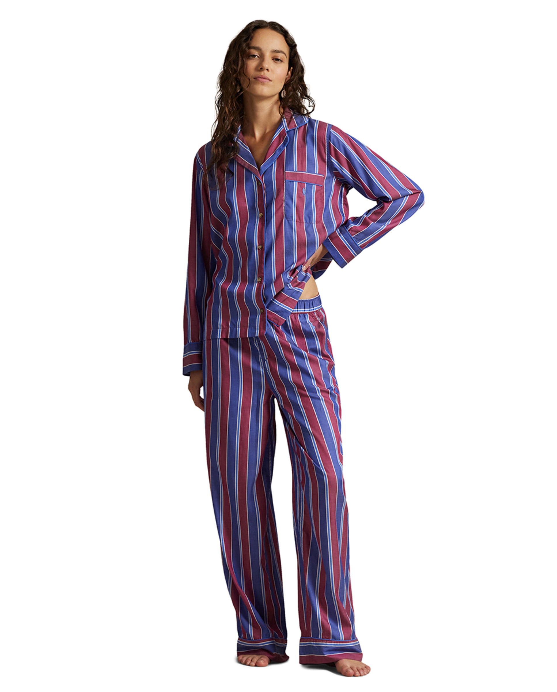 Imagem 0 de Pijama às Riscas - Roxo