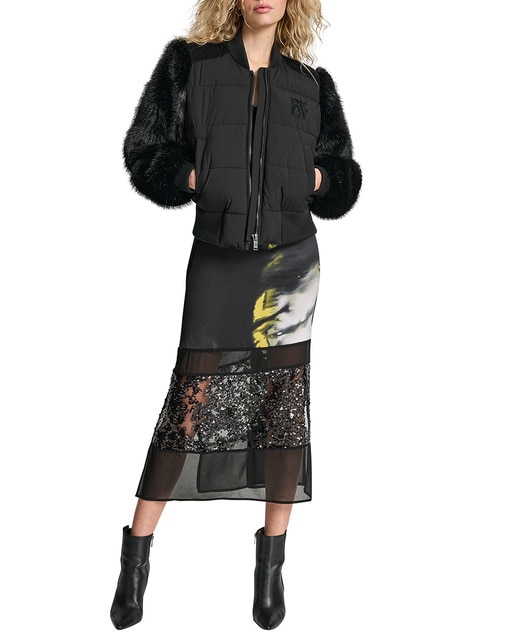 Imagen 0 de Chaqueta de mujer plumas de dos tejidos