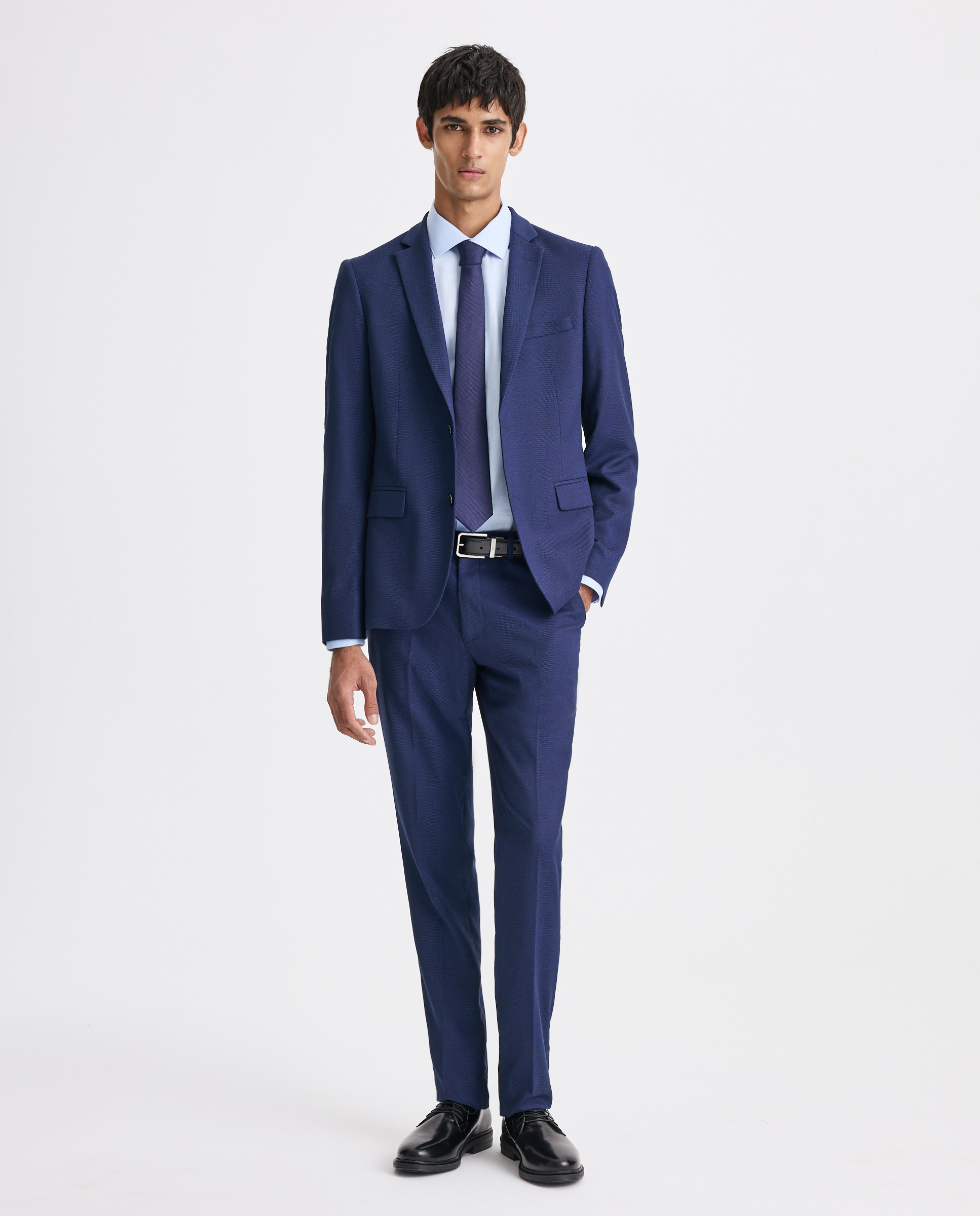 Calças com Estrutura Azul-marinho-1