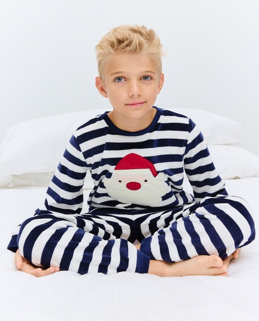 Imagem 0 de Pijama às Riscas com Desenho do Pai Natal