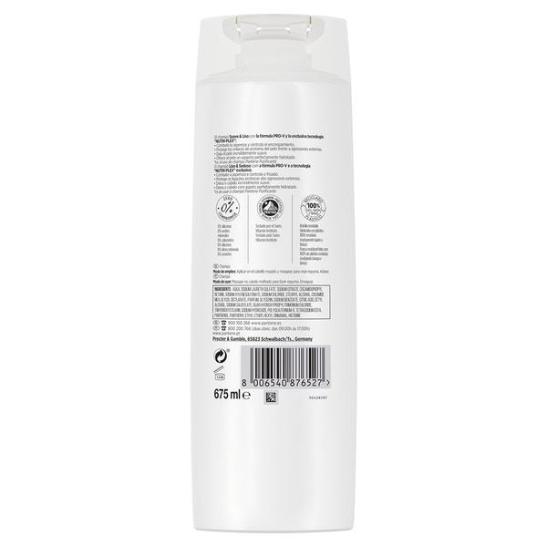 Suave & Liso Shampoo für glattes Haar Flacon 625 ml für krause Locken