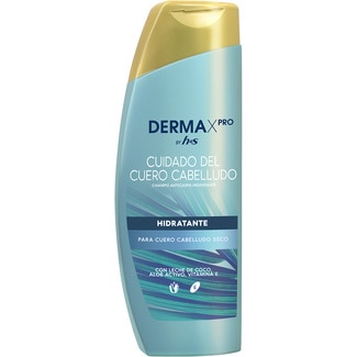 champú anticaspa Hidratante con leche de coco, aloe activo y vitamina E frasco 300 ml para cuero cabelludo seco - H&s Derma X Pro