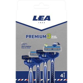 maquinillas de afeitar Premium 3 hojas estuche 4 unidades - Lea