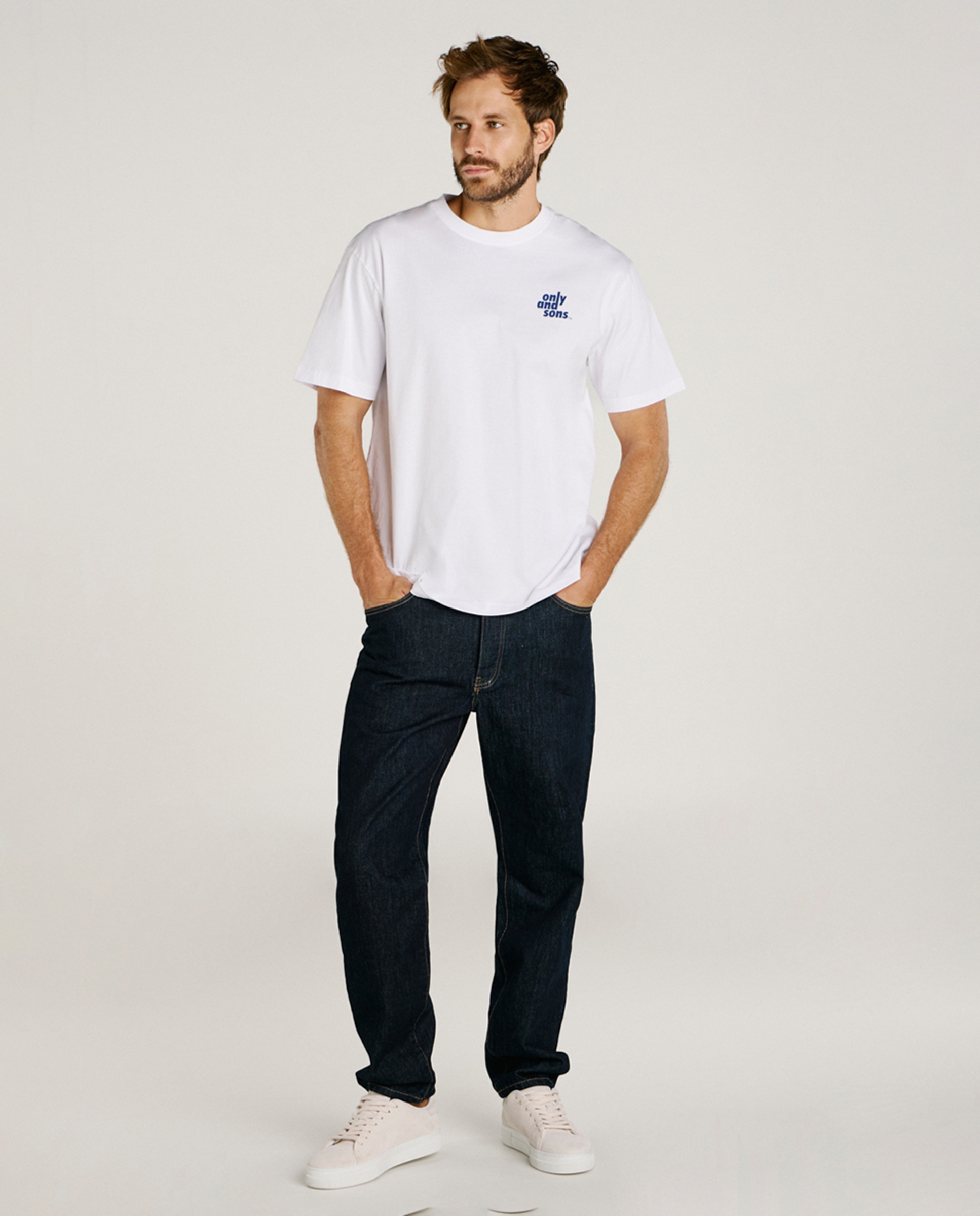 T-shirt Relaxed Fit com Manga Curta Branco-6