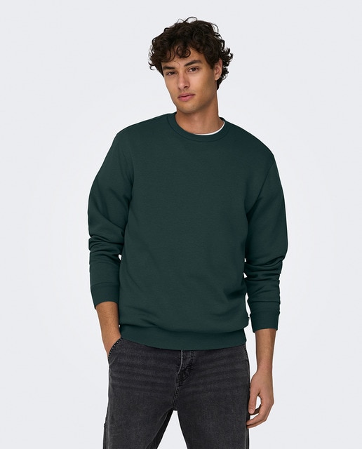 Imagen 0 de Sudadera de hombre básica cuello redondo