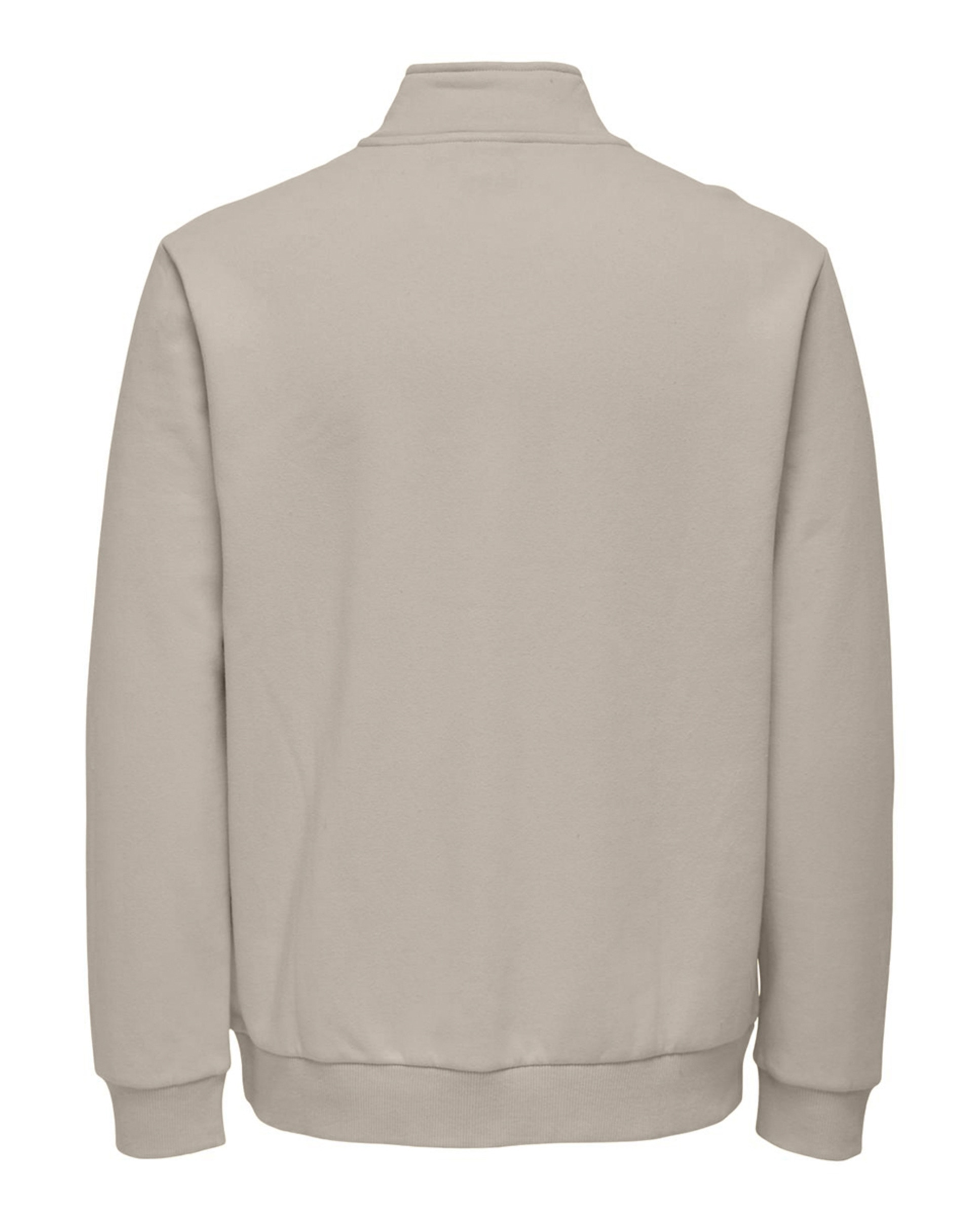 Sweatshirt Básica com Gola Alta Bege-5