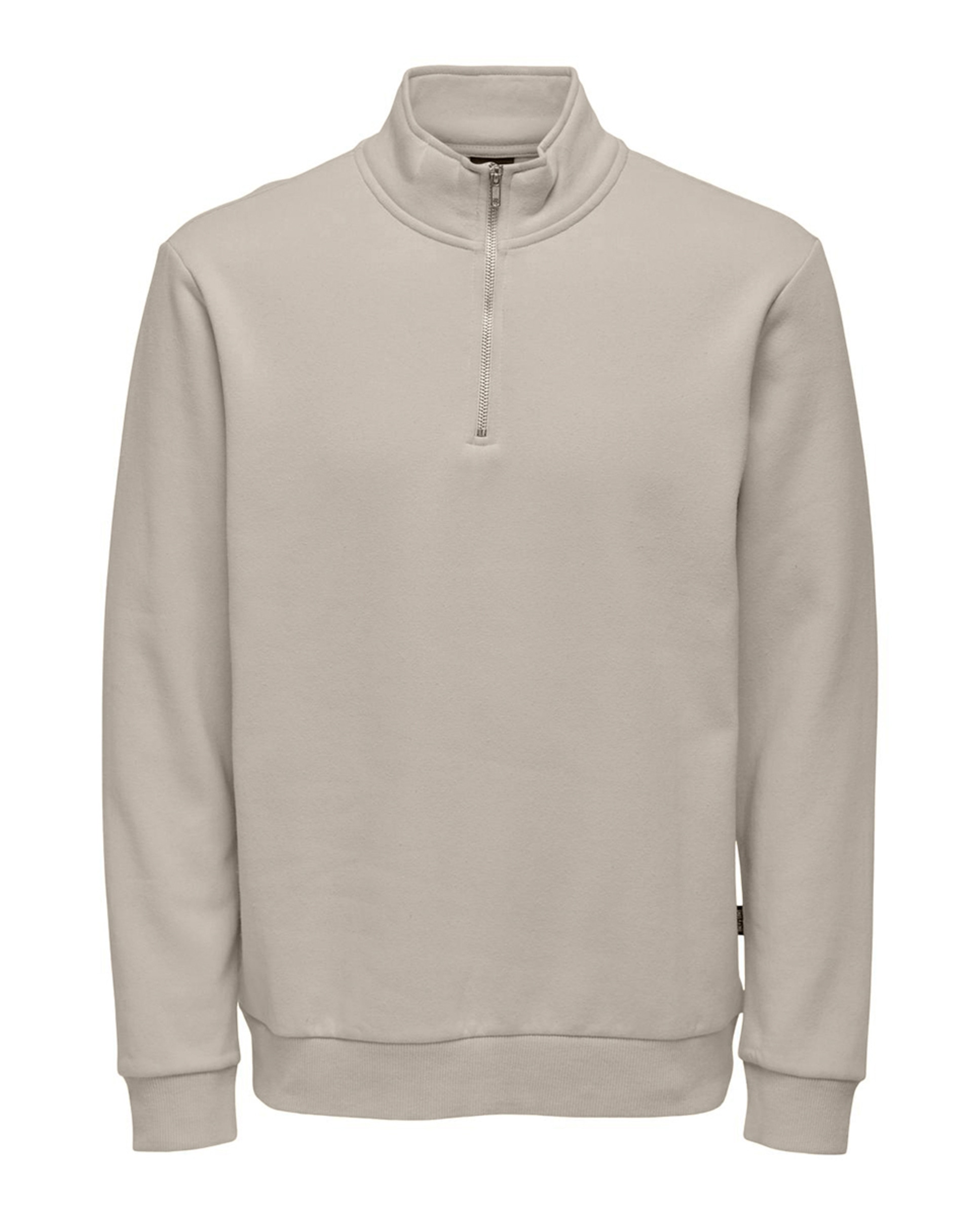 Sweatshirt Básica com Gola Alta Bege-4